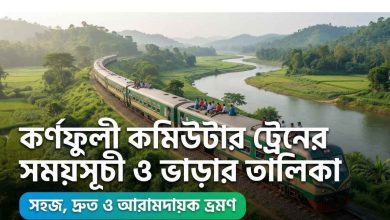 কর্ণফুলী ট্রেনের সময়সূচী ও ভাড়ার তালিকা