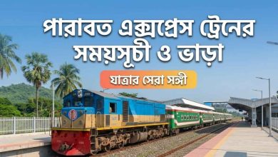 পারাবত এক্সপ্রেস ট্রেনের সময়সূচী ও ভাড়া