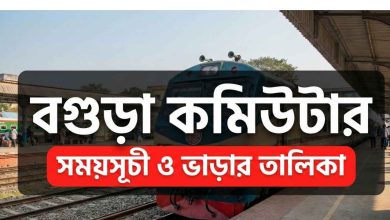 বগুড়া কমিউটার ট্রেনের সময়সূচী